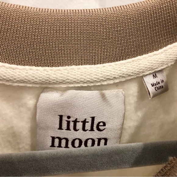 Aritzia Little Moon Amaranth Varsity Ivory Crewneck Sweater - Picture 2 of 4